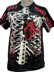 Load image into Gallery viewer, Monster Print Rib and Heart Tshirt