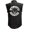 Black Cat Sleeveless Button Up Shirt