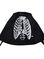 Load image into Gallery viewer, Skeleton Bones Black Denim Jacket