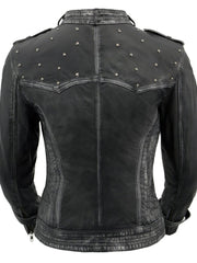 Load image into Gallery viewer, Dark Maiden Womens Studded Leather Jacket