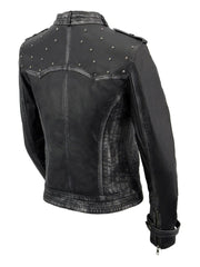 Load image into Gallery viewer, Dark Maiden Womens Studded Leather Jacket
