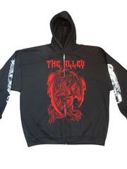 Load image into Gallery viewer, Gothic Dragon Zip Up Hoodie with Printed Sleeves | The Alley