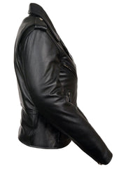 Load image into Gallery viewer, Womens Classic Leather Motorcycle Jacket - Side | The Alley
