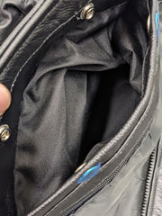 Load image into Gallery viewer, Skeleton Bones Black on Black Classic Style Leather Jacket Conceal Pockets | The Alley
