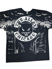 Load image into Gallery viewer, Monster Print Black Cat Alley Tshirt | The Alley