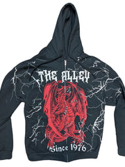 Load image into Gallery viewer, Monster Print Red Dragon Zip Up Hoodie | The Alley