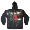 Monster Print Spider Heart Zip Up Hoodie