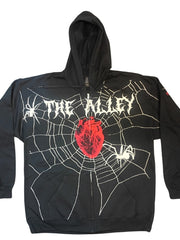 Load image into Gallery viewer, Spider heart Hoodie Front | The Alley