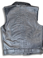 Load image into Gallery viewer, Mens Black Skeleton Bones Jacket Style Vest