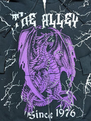 Load image into Gallery viewer, Monster Print Purple Dragon Zip Up Hoodie