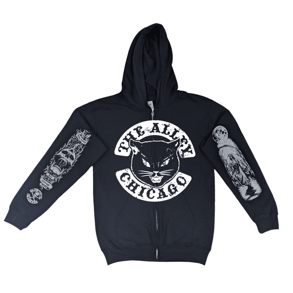 全国どこでも送料無料！ black-cat-zip-up-hoodie-with- トップス