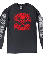 Load image into Gallery viewer, Bloodsplatter Tshirt with Printed Long Sleeves - The Alley Chicago