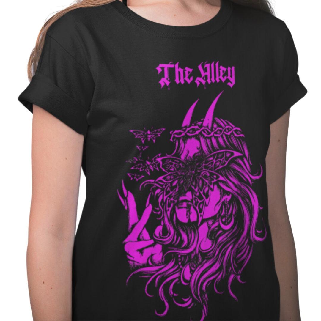 Death Moth Lady Womens Tshirt - The Alley Chicago
