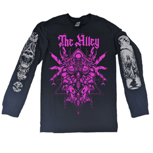 Gothic Ouija Moth Tshirt with Printed Long Sleeves - The Alley Chicago