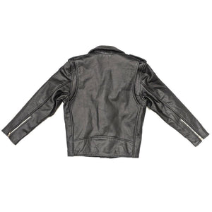 Kids Classic Leather Motorcycle Jacket Rear View