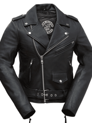 Load image into Gallery viewer, Premium Womens Leather Motorcycle Jacket