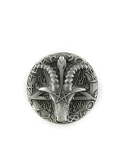 Load image into Gallery viewer, Belts & Buckles - Ram's Head Pentagram Belt Buckle