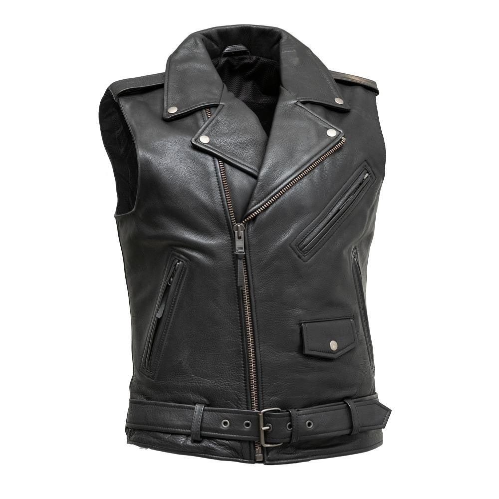 Rockin' Mens Leather Jacket Style Vest