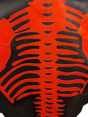 Load image into Gallery viewer, Skeleton Bones Red on Black Leather Jacket - The Alley Chicago