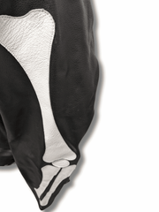 Load image into Gallery viewer, Skeleton Bones White on Black Classic Style Leather Jacket - The Alley Chicago