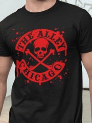 Load image into Gallery viewer, The Alley Chicago Blood Splatter Tshirt Model