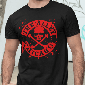 The Alley Chicago Blood Splatter Tshirt Model