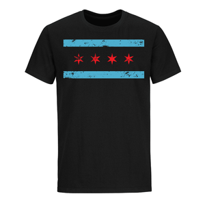 The Alley Distressed Chicago Flag T-shirt - The Alley Chicago