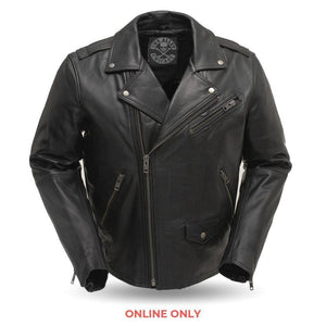 Enforcer Mens Leather Motorcycle Jacket
