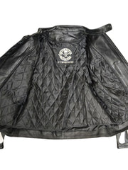 Load image into Gallery viewer, Vintage Skeleton Bones White on Black Leather Jacket