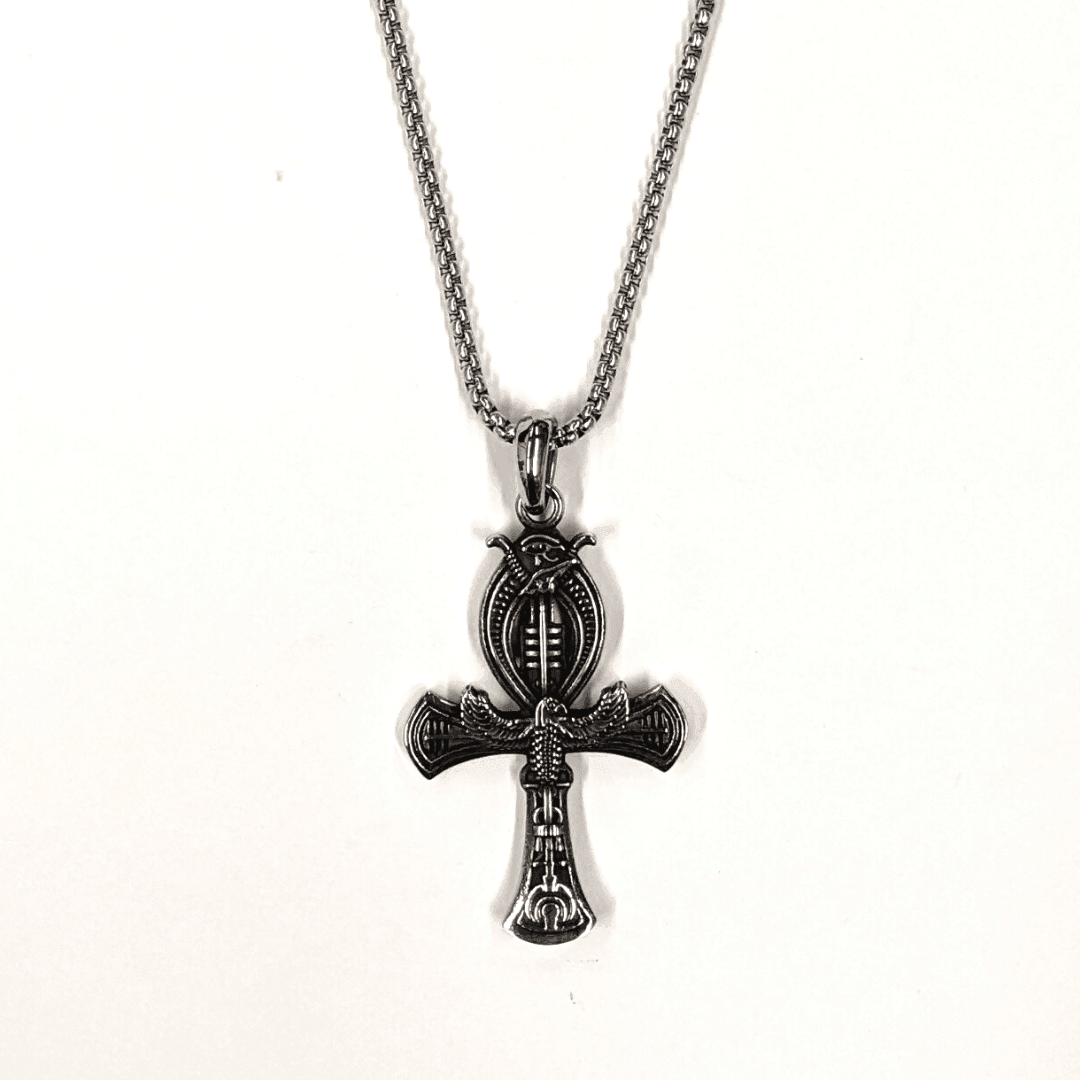 Ankh Style Cross Stainless Steel Chain Necklace - The Alley Chicago