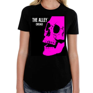 The Alley Pink Horror Skull Womens Tshirt