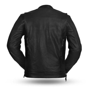 Raider leather jacket rear view