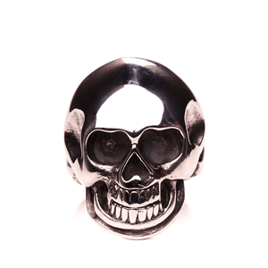 Tumbled Skull Stainless Steel Ring