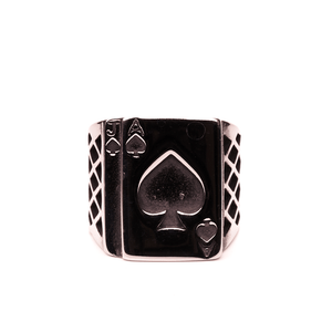 Ace of Spades Card Stainless Steel Ring