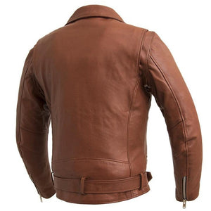 The Fillmore Mens Whiskey Leather Motorcycle Jacket