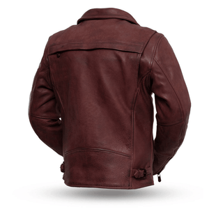 The Night Rider Red Leather Motorcycle Jacket