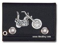 Accessories - Chopper Motorcycle Tri-fold Biker Wallet With Chain