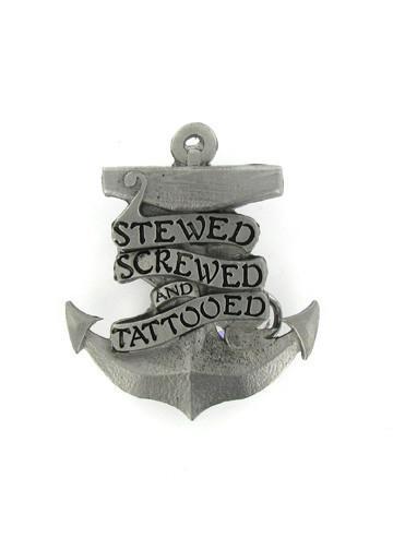Stewed Screwed and Tattooed Anchor Belt Buckle