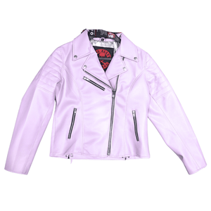 Delilah Womens Lilac Vegan Leather Jacket - The Alley Chicago