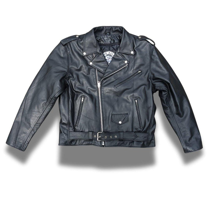 Classic Leather Mens Motorcycle Jacket - Main Image