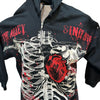 Monster Print Rib and Heart Zip Up Hoodie
