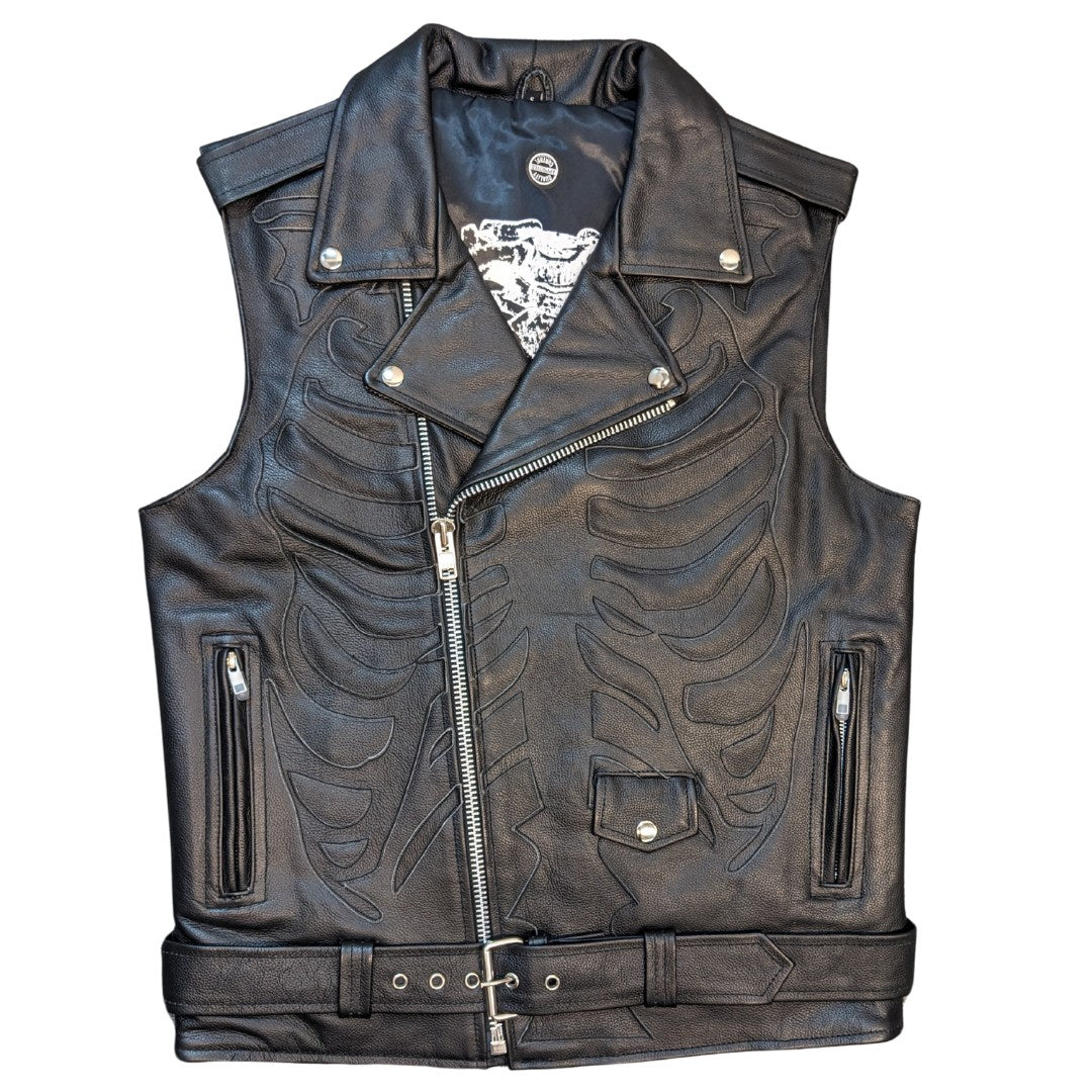 Back Bones MC Vest with Spiner and Rib Liner Front | The Alley