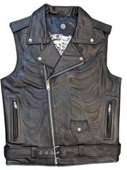 Load image into Gallery viewer, Back Bones MC Vest with Spiner and Rib Liner Front | The Alley
