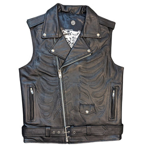 Back Bones MC Vest with Spiner and Rib Liner Front | The Alley