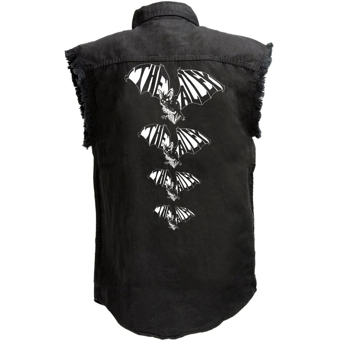Bat Crazy Sleeveless Button Up Shirt