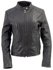 Load image into Gallery viewer, Blacktop Racer Womens Leather Cafe Style Jacket
