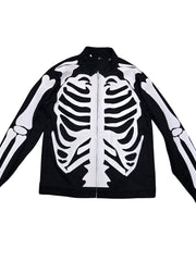 Load image into Gallery viewer, Skeleton Bones Black Denim Jacket
