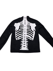 Load image into Gallery viewer, Skeleton Bones Black Denim Jacket
