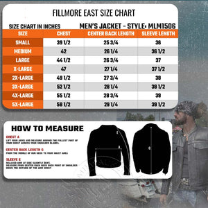 Fillmore East Mens Vintage Style Leather Motorcycle Jacket