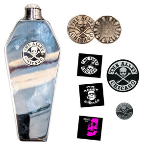 Chrome Finish Alley Coffin Flask